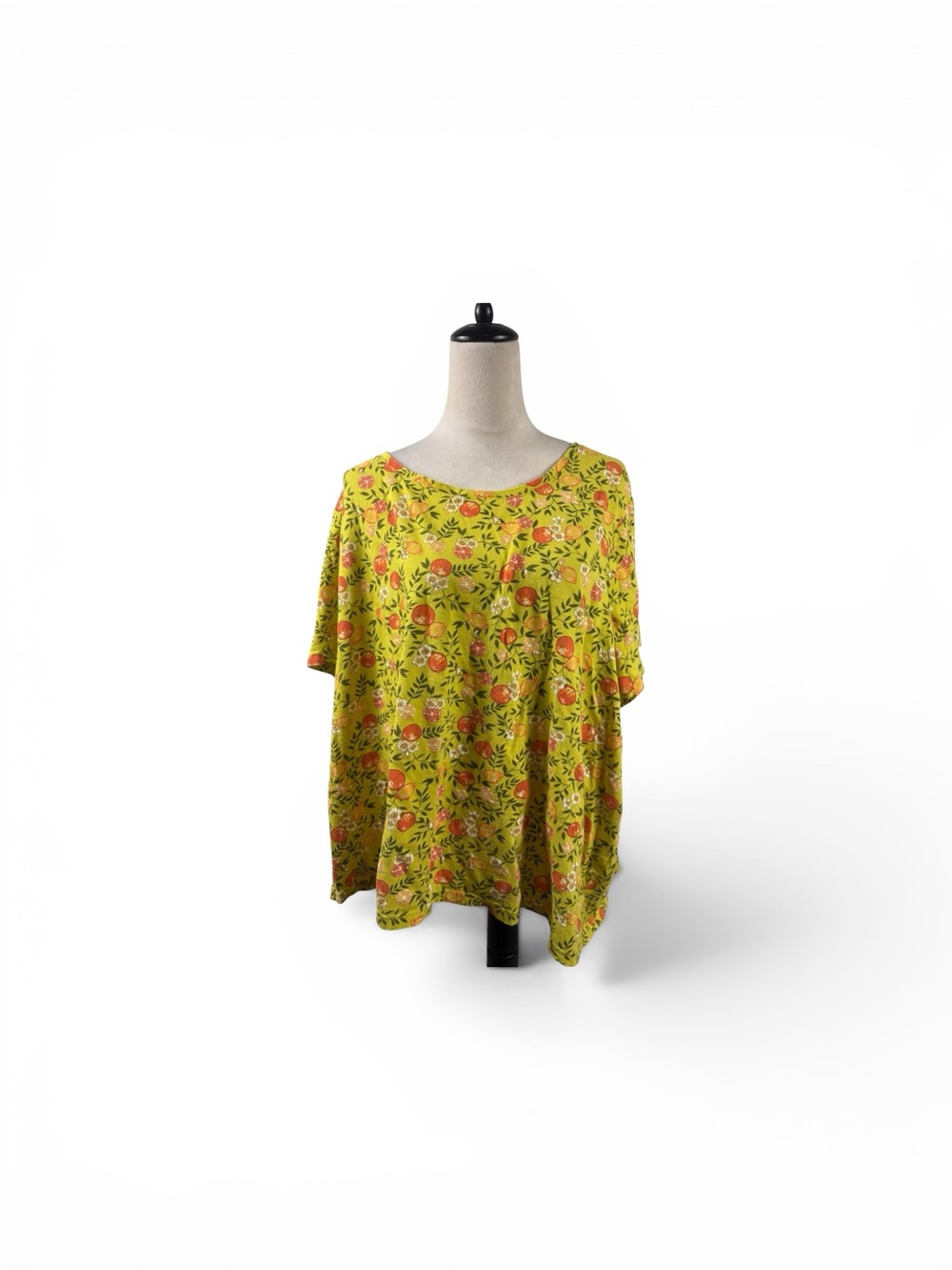 Duluth Trading Co Floral Scoop Neck Short Sleeve Top size 4X